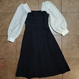 Elegant Black and White Formal A Line Dress